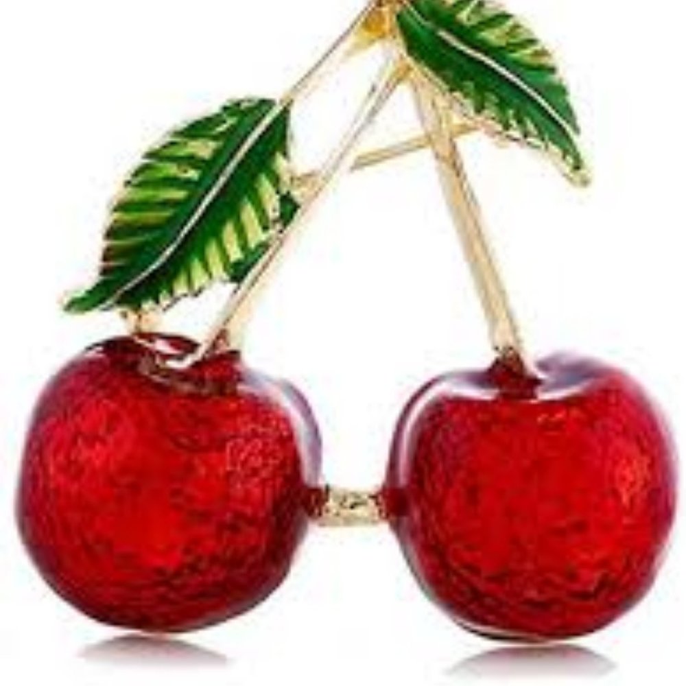 ✨ Red Cherry Enamel Brooch Pin